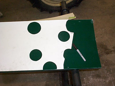 Picture transfering the template to the Locost side panel