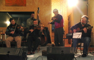 photo of the band playing at City Lights North in Farmington, Maine